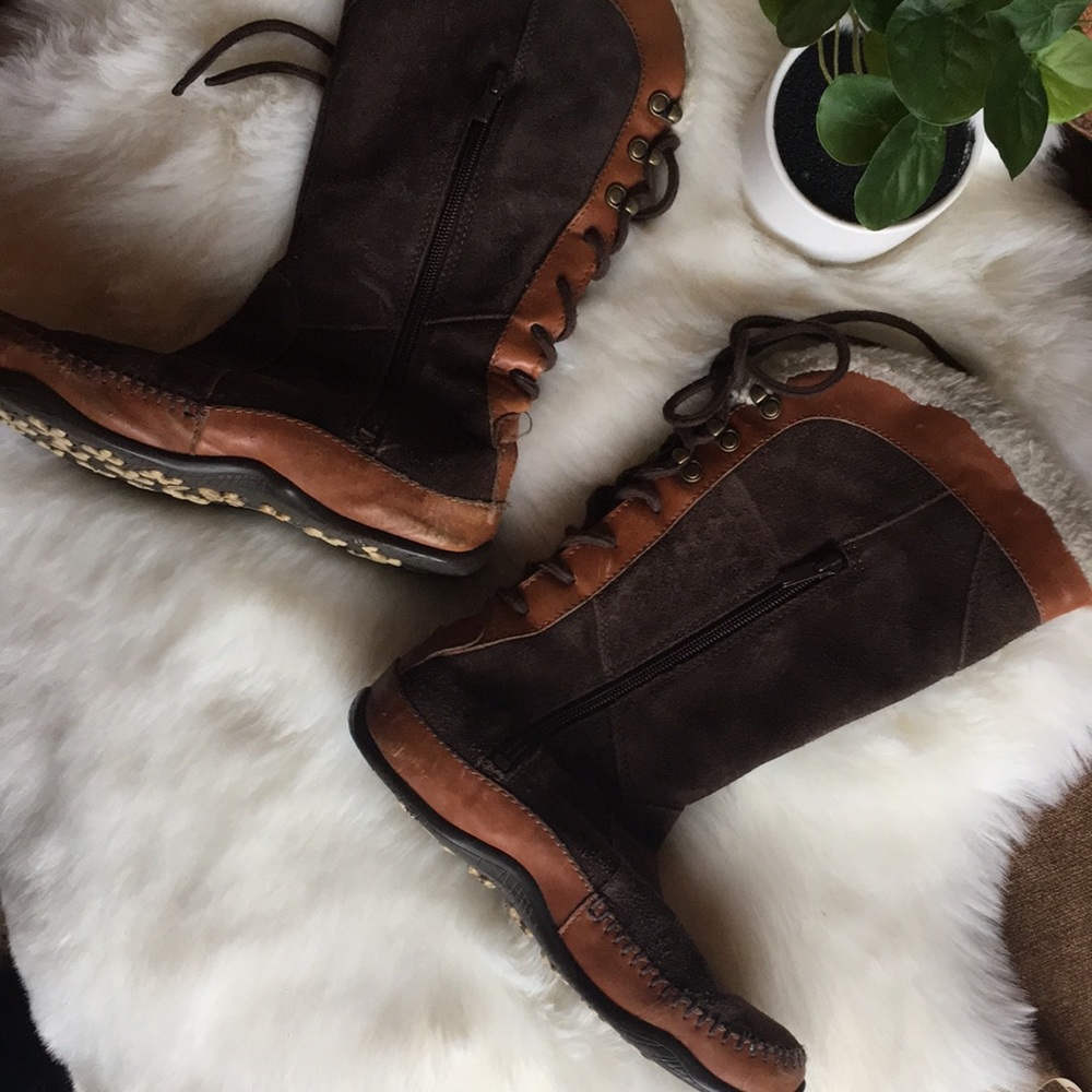 THE NORTH FACE WOMEN LEATHER AND SUEDE BOOTS SIZE 6.5 - Picture 6 of 8